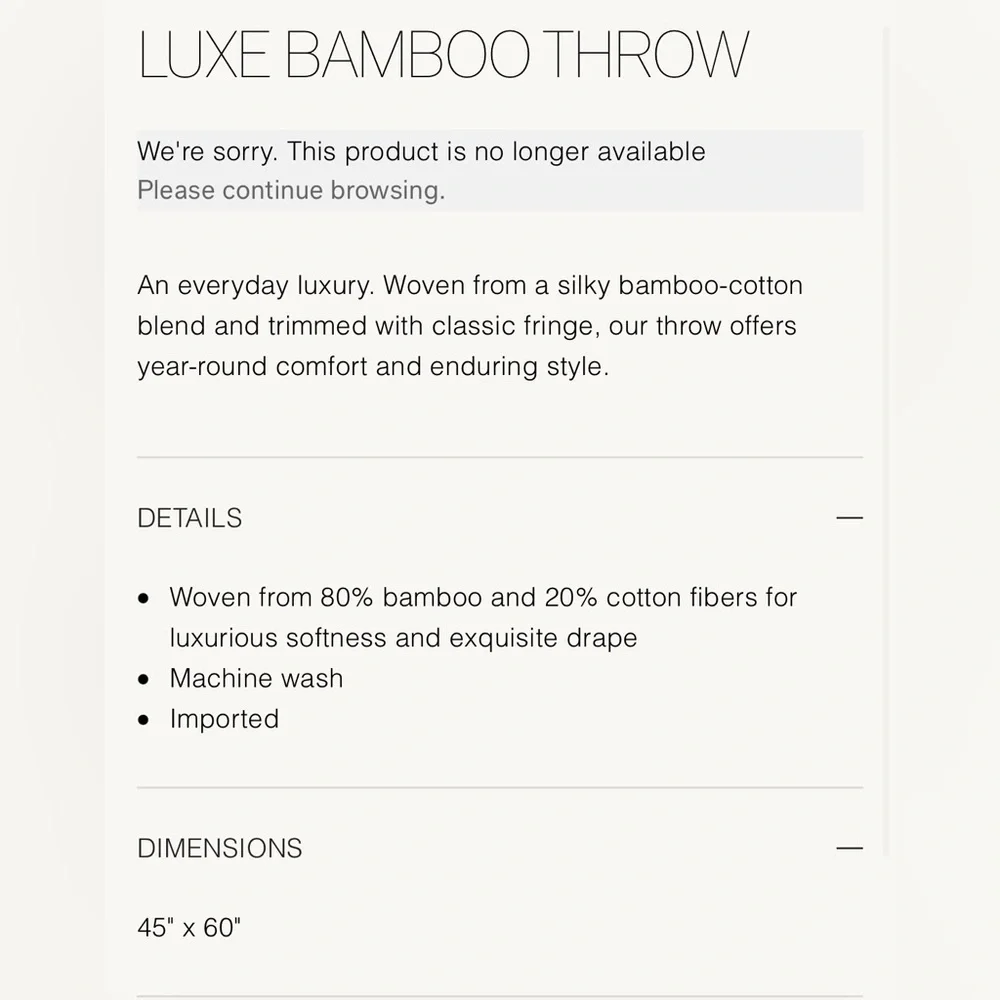 RH TEEN LUXE BAMBOO THROW BLANKET IN BLUE 45x60
